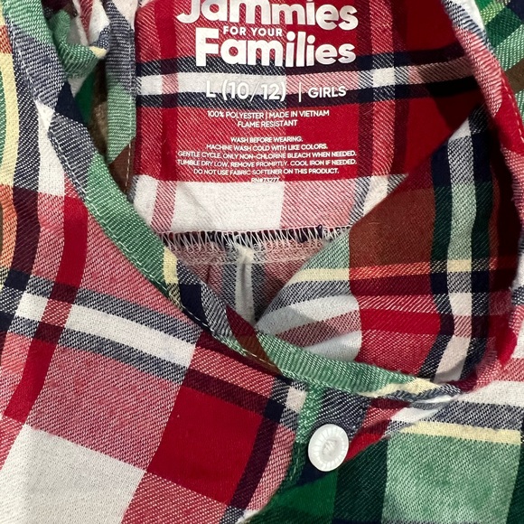 Girls Christmas Red Green Plaid Holiday PJ's Nightgown Winter sz 10-12 Jammies - Picture 3 of 3